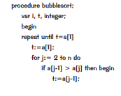 A bubble sort algorithm is defined in the following manner: Partition the design into subfunctions...-1