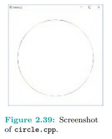 Run circle.cpp. Increase the number of vertices in the line loop by pressing ‘+’ till it “becomes” a...-2