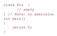 Compile the following program to determine whether your complier warns about a missing semicolon...-1