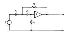 Use C1 = C2 = 1 but keep the conductances and the gain of the VV as variables. Derive the transfer...-1