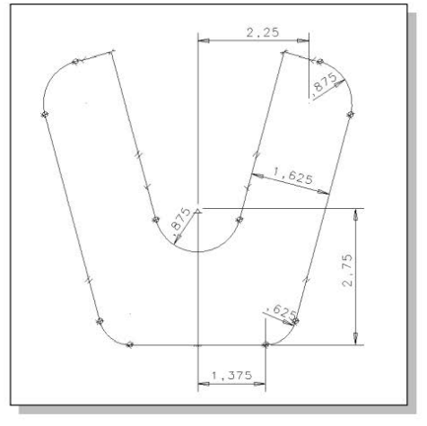 I. V-slide Plate (Di1nensions are in inches. Plate Thickness: 0.25)