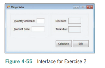 In this exercise, you modify the Mingo Sales application from Exercise 2. Use Windows to make a copy...