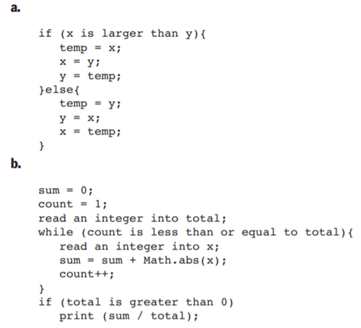 Describe in English what the following code segments do: