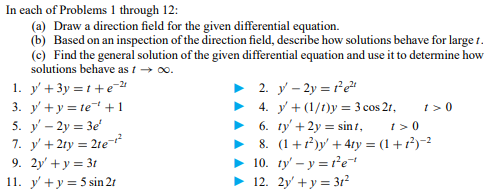 Q1: In each of Problems 1 through 6 determine the order of the given differential equation; also...-26