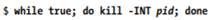 Try running the program in Listing 23-3 (t_nanosleep.c) in the background with a 60-second sleep...