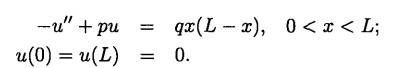 Consider the problem of determining the deflection of a thin beam, supported at both ends, due to a...-1