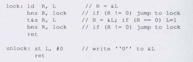 Lock Performance. The code that implements test-and- test&set lock and unlock operations is as...-1