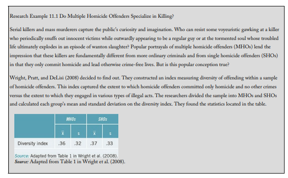 In Research Example 11.1, you learned of a study by Wright et al. (2008) in which the researchers...