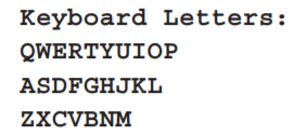 Write a void function named qwerty() that displays the letters on each of the three lines of a...