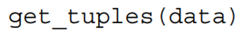 Write a function that uses a list comprehension to extract a list of tuples from data, where the...