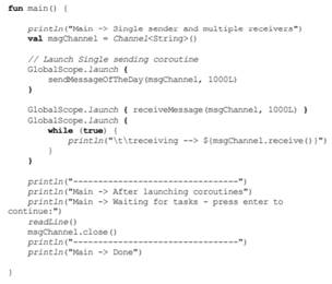 In this exercise you will create three suspending functions; one suspending function will publish...-3