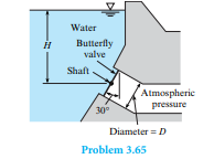 Th is butterfl y valve (D = 12 ft ) is used to control the fl ow in a 12 ft diameter outlet pipe in...