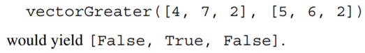 Write a function that generates a Boolean vector whose corresponding elements indicate whether or...-2