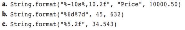 Write the values returned by the following expressions (include spaces within the strings where...