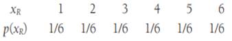 Consider a game in which a red die and a blue die are rolled. Let x R denote the value showing on...