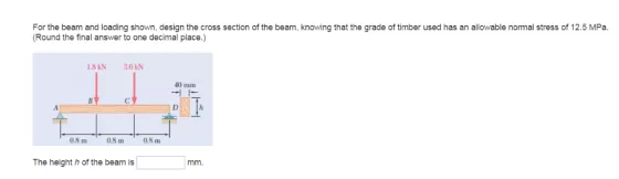 For the beam and loading shown, design the cross section of the beam, knowing that the grade of...