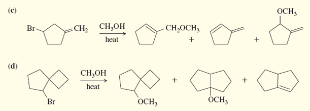 Propose mechanisms to account for the observed products in the following reactions. In some cases...-1