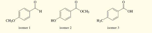 Show how you would distinguish among the following three isomers: (a) Using infrared spectroscopy...