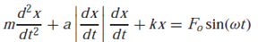 A forced damped spring-mass system (Fig. P28.47) has the following ordinary differential equation of...-1