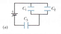 In Fig. 25-22a, are capacitors 1 and 3 in series? (b) In the same figure, are capacitors 1 and 2 in...