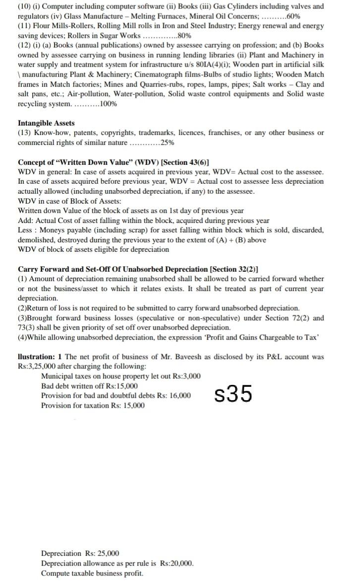 Computer including computer software (ii) Books (iii) Gas Cylinders including valves and regulators...