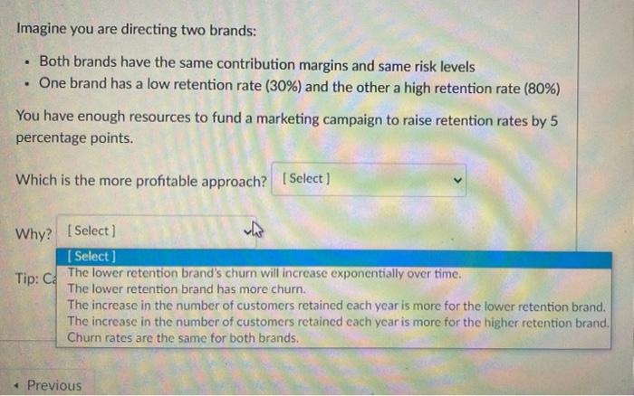 Imagine you are directing two brands: • Both brands have the same contribution margins and same risk...-2