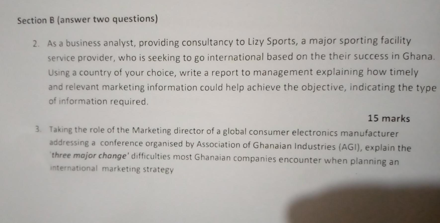 . relevant market information could help achieve the objective.? 3. explain any three difficulties...