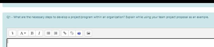 What are the necessary steps to develop a project/program within an organization Explain while using...