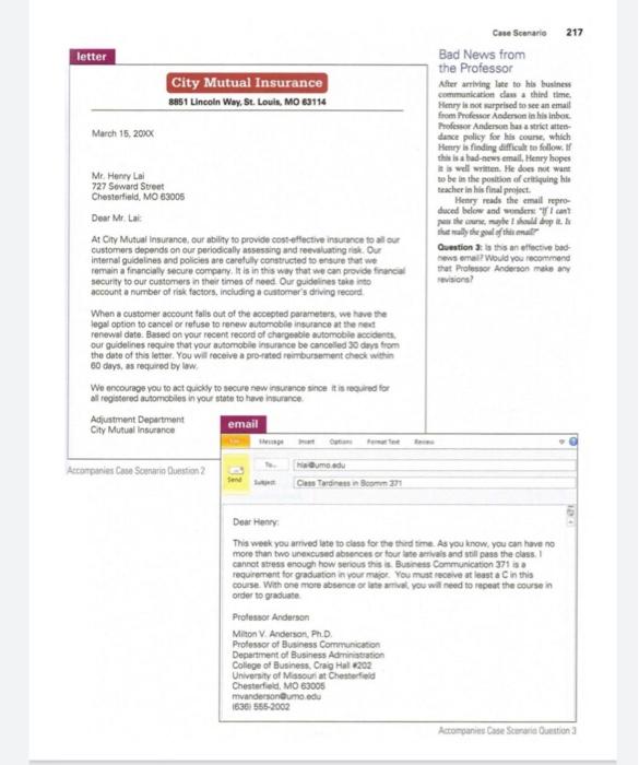 letter City Mutual Insurance 8851 Lincoln Way, St. Louis, MO 69154 March 15, 2010 Case Scanario 217...-1