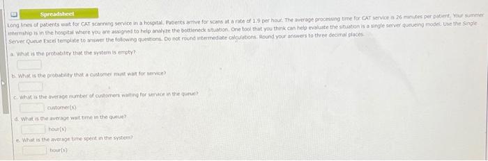 Spreadsheet Long lines of patients wait for CAT scanning service in a hospital. Patients are for...