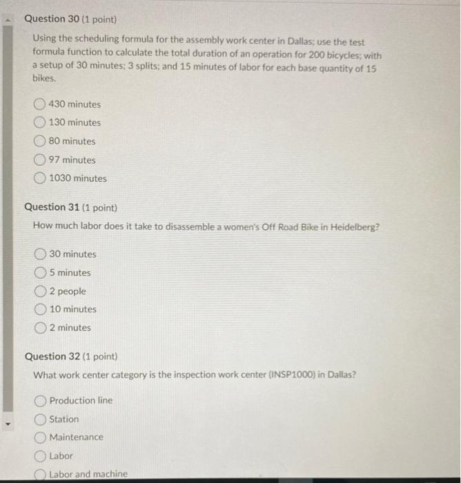 Using the scheduling formula for the assembly work center in Dallas; use the test formula function...