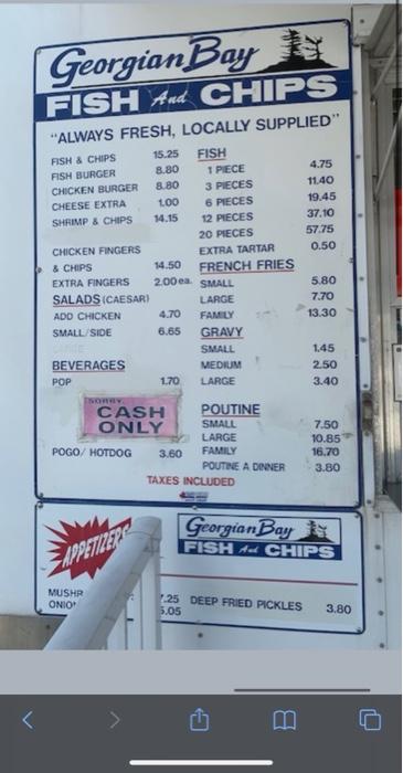 You are the owner of a Fish and Chip Food Truck. You have decided on the menu pictured in the...