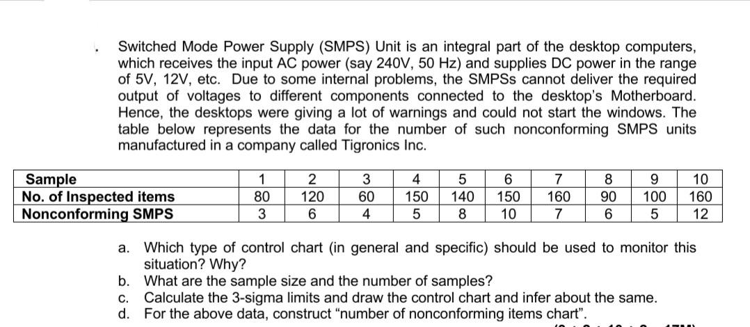 Switched Mode Power Supply (SMPS) Unit is an integral part of the desktop computers, which receives...