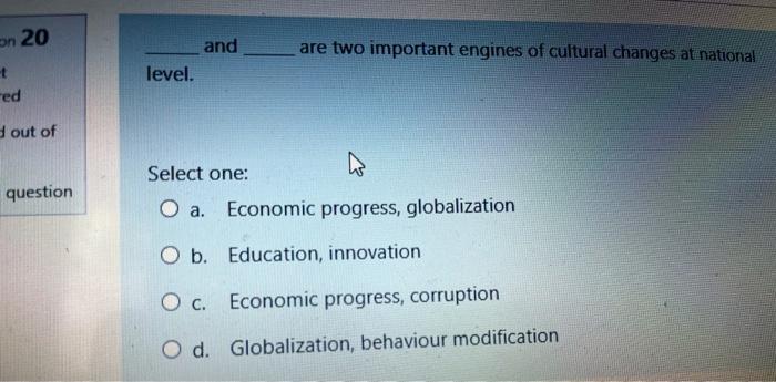 on 20 and are two important engines of cultural changes at national level. + red out of question...