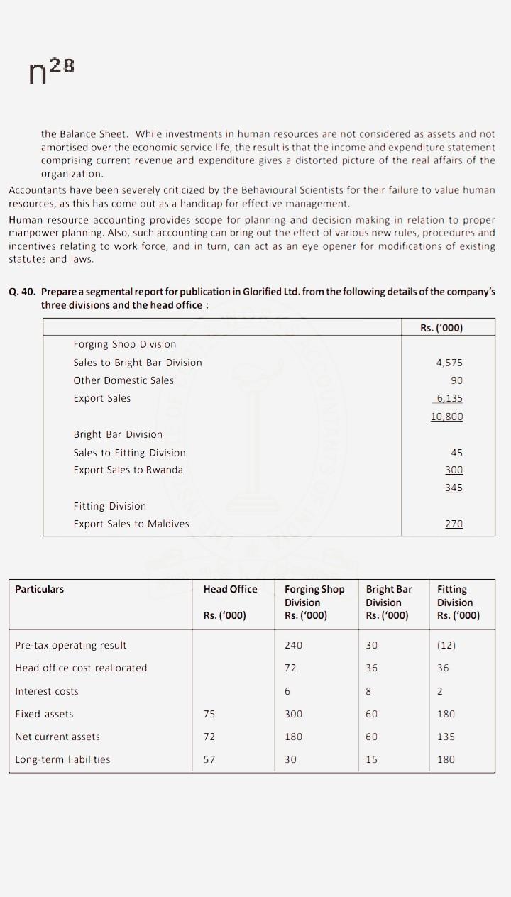 While investments in human resources are not considered as assets and not amortised over the...