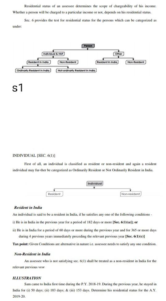 Residential status of an assessee determines the scope of chargeability of his income. Whether a...