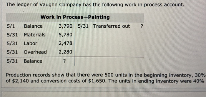 Production records show that there were 500 units in the beginning inventory, 30% complete, 1,700...