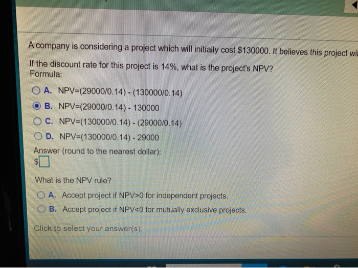 A company is considering a project which will initially cost ?$130000. It believes this project will...