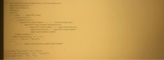 So i have the following code and it should work the first print at the bottom should return( 'c',...