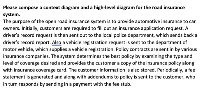 The purpose of the open road insurance system is to provide automotive insurance to car owners....