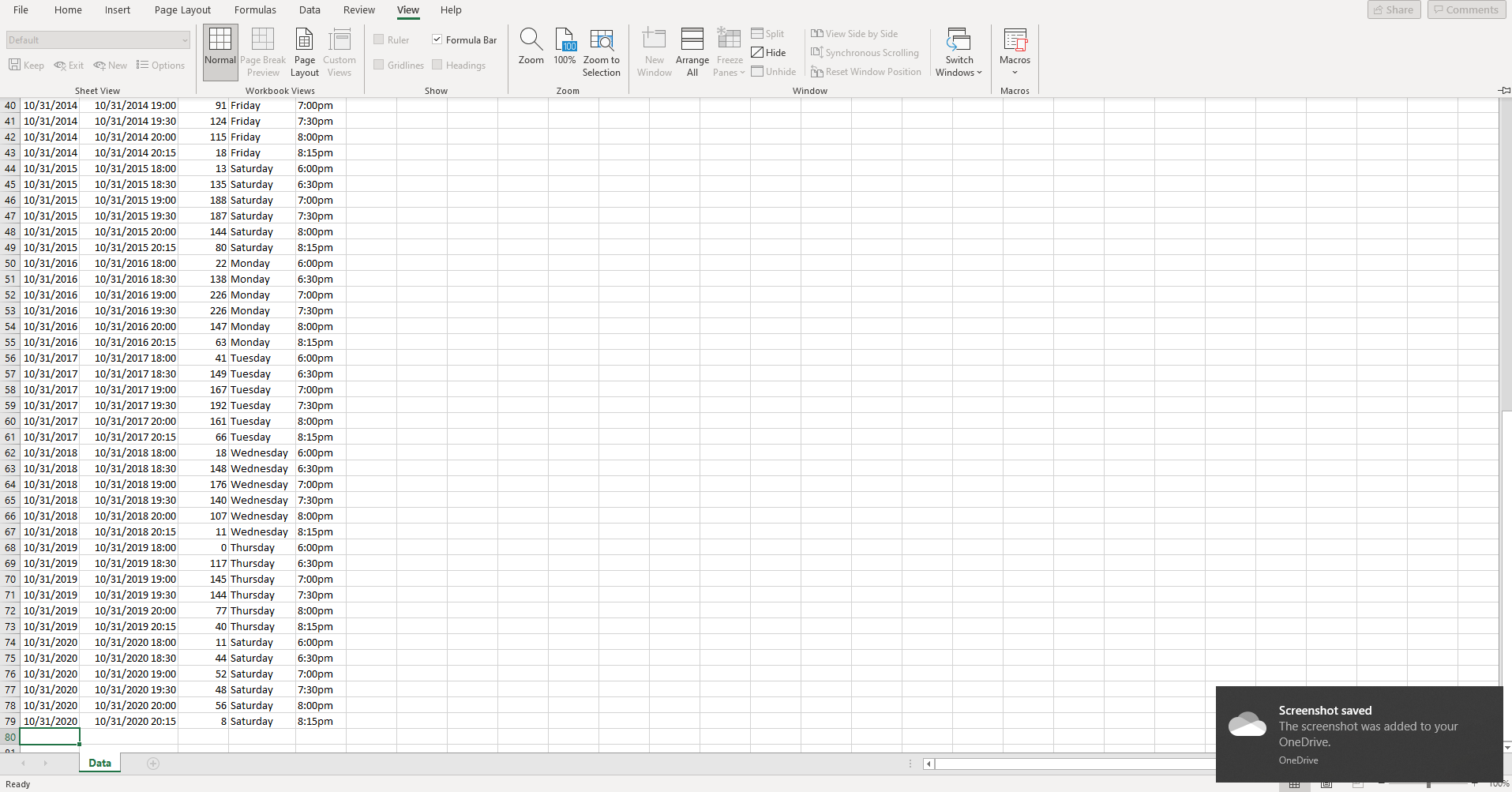 Numbers in data file for Excel are cumulative. Numbers in data file for Tableau have been unpivoted...-2