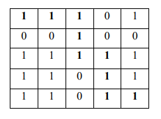 I have an nxm matrix that is filled with 1s and 0s. This matrix has a 0 based index. The starting...