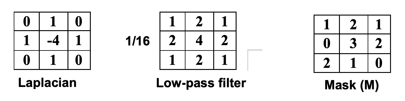 Use 'cameraman.tif' image in MATLAB image library. Find the following: a) The output of a 3x3...