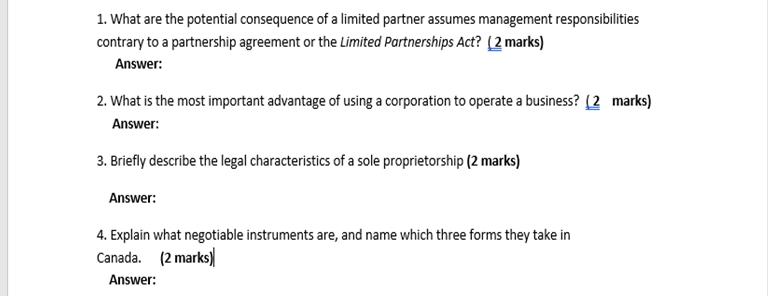 What are the potential consequence of a limited partner assumes management responsibilities contrary...