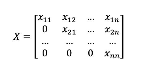 Please do in python and use the provided code at the bottom. Upper triangular matrix a type of...