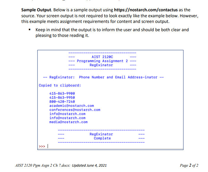 INTRODUCTION Got Regex?... Programming Assignment 2 focuses on regular expressions. ASSIGNMENT &...