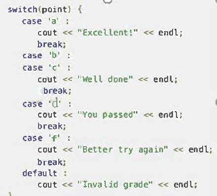 Write an EBNF rule that describes the following switch statement of C++. Then, write the recursive...