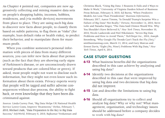 Case study Questions: 1. What business benefits did the organizations described in this case achieve...-3