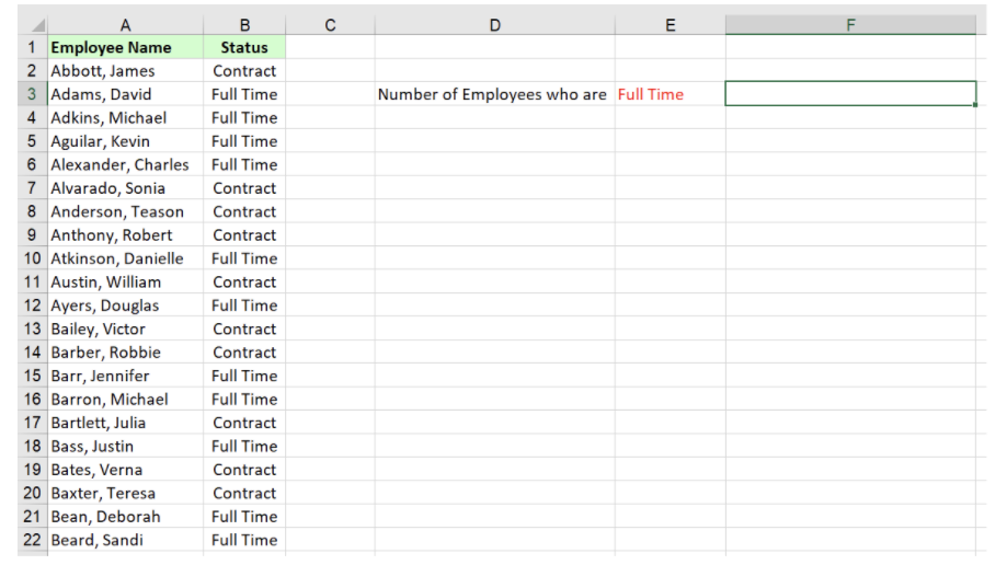 Consider the data presented in cells A2 through B22 in the picture above. Suppose you want to find...