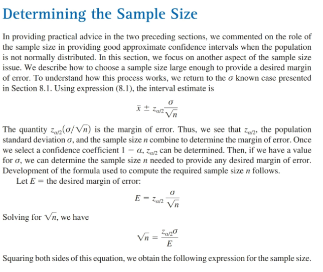 Determining the Sample Size